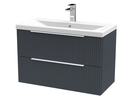 Hudson Reed Fluted 500mm Wall Hung 2 Drawer Vanity & Basin