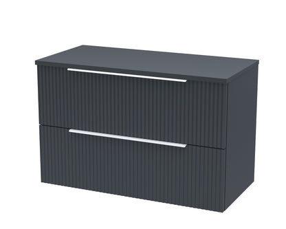 Hudson Reed Fluted Wall Hung 2 Drawer Vanity & Worktop