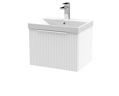 Hudson Reed Fluted Wall Hung Single Drawer Vanity & Basin