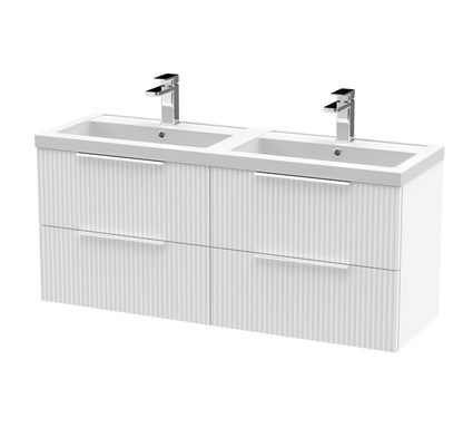 Hudson Reed Fluted Wall Hung 4 Drawer Vanity & Basin/worktop