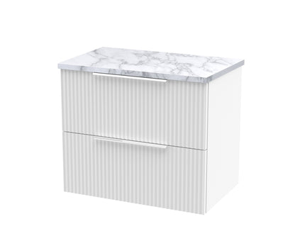 Hudson Reed Fluted Wall Hung 2 Drawer Vanity & Worktop