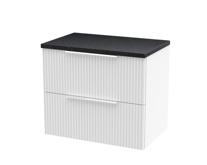 Hudson Reed Fluted Wall Hung 2 Drawer Vanity & Worktop