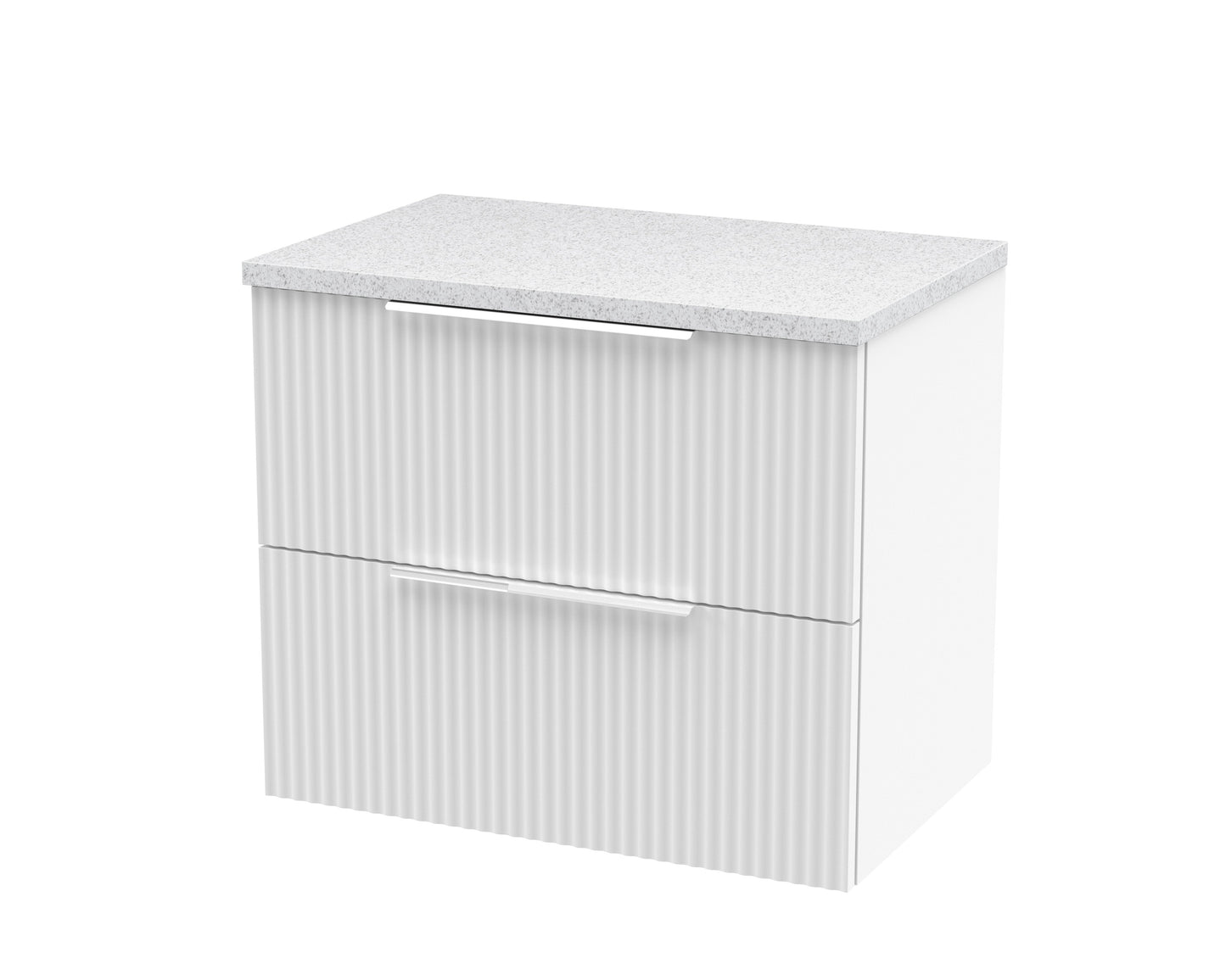 Hudson Reed Fluted Wall Hung 2 Drawer Vanity & Worktop