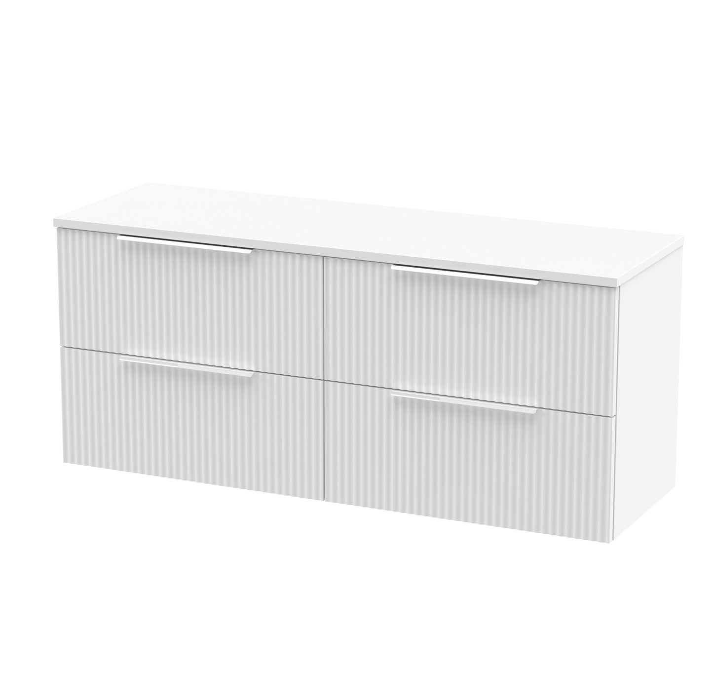 Hudson Reed Fluted Wall Hung 4 Drawer Vanity & Basin/worktop