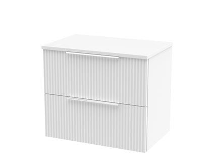 Hudson Reed Fluted Wall Hung 2 Drawer Vanity & Worktop