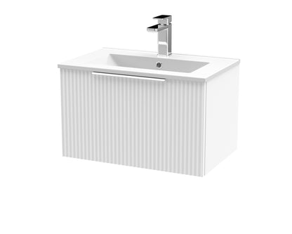 Hudson Reed Fluted Wall Hung Single Drawer Vanity & Basin