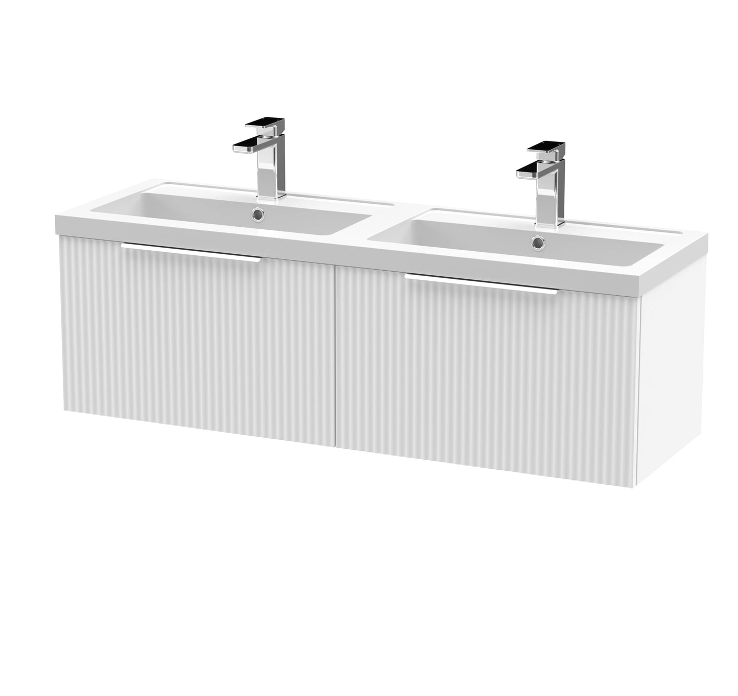 Hudson Reed Fluted 500mm Wall Hung 2 Drawer Vanity & Basin