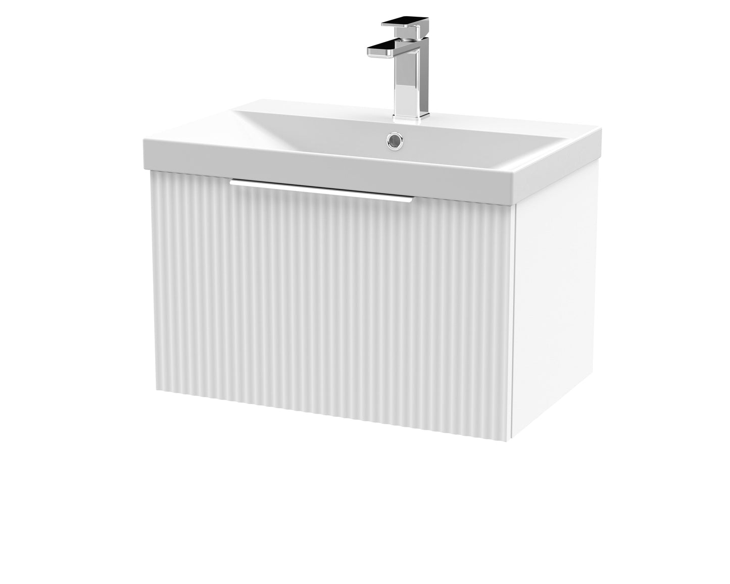 Hudson Reed Fluted Wall Hung Single Drawer Vanity & Basin