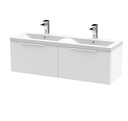 Hudson Reed Fluted 500mm Wall Hung 2 Drawer Vanity & Basin