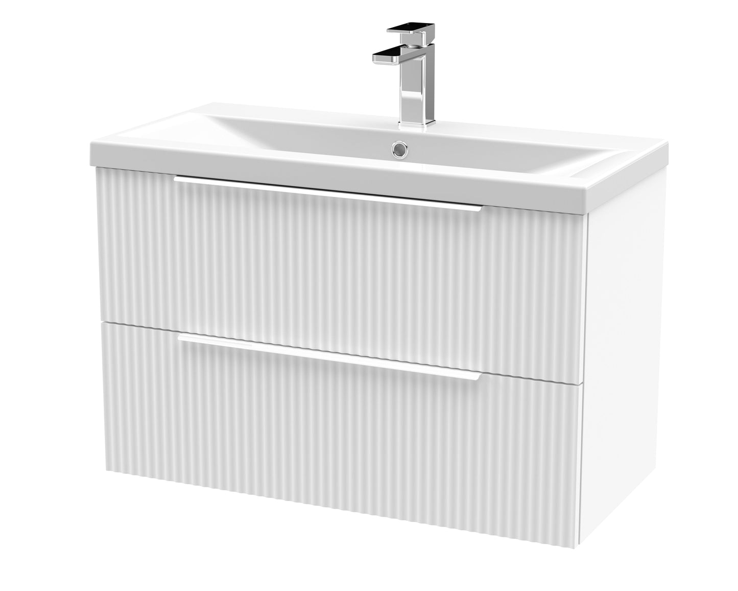 Hudson Reed Fluted 500mm Wall Hung 2 Drawer Vanity & Basin