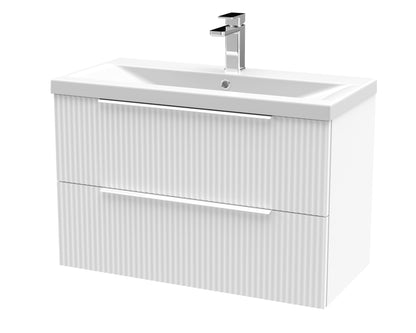 Hudson Reed Fluted 500mm Wall Hung 2 Drawer Vanity & Basin