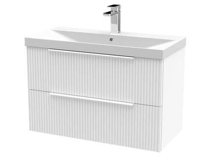 Hudson Reed Fluted 500mm Wall Hung 2 Drawer Vanity & Basin