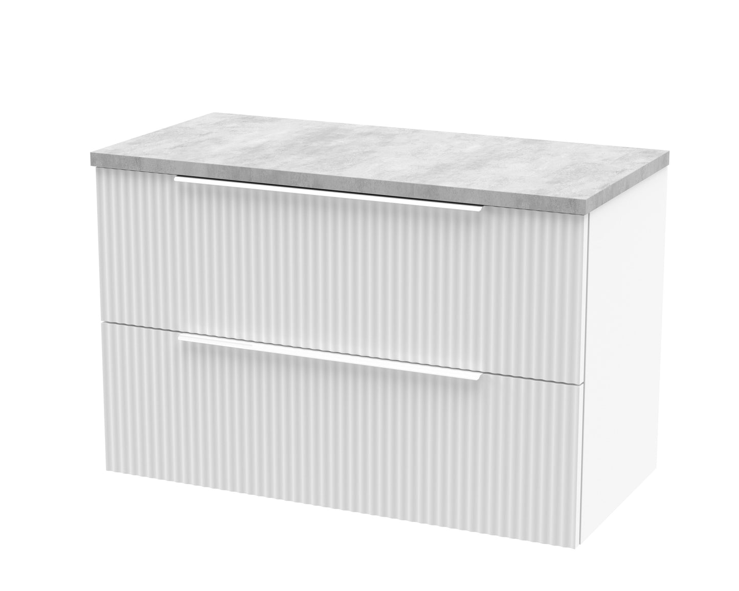 Hudson Reed Fluted Wall Hung 2 Drawer Vanity & Worktop