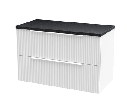 Hudson Reed Fluted Wall Hung 2 Drawer Vanity & Worktop