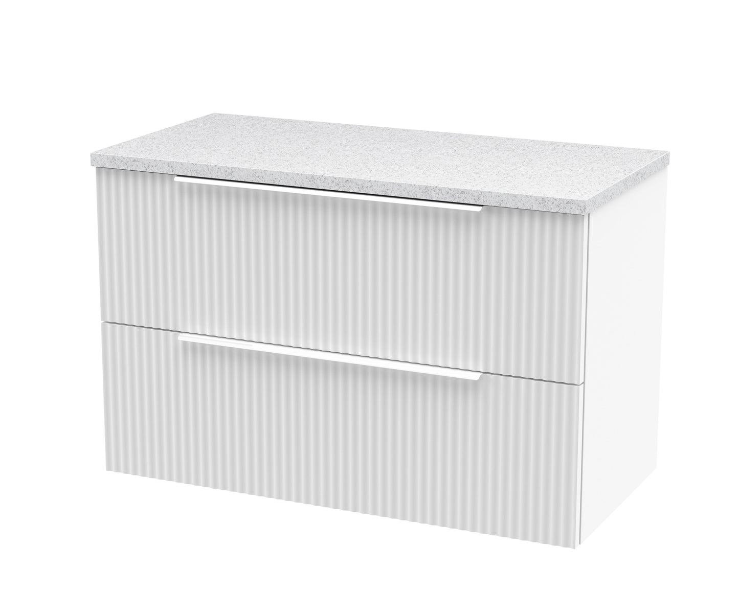 Hudson Reed Fluted Wall Hung 2 Drawer Vanity & Worktop