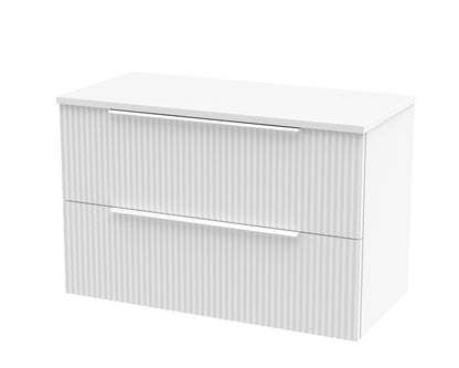 Hudson Reed Fluted Wall Hung 2 Drawer Vanity & Worktop