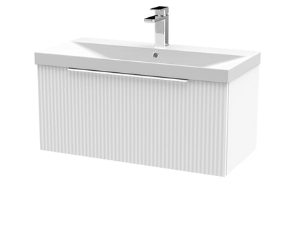 Hudson Reed Fluted Wall Hung Single Drawer Vanity & Basin