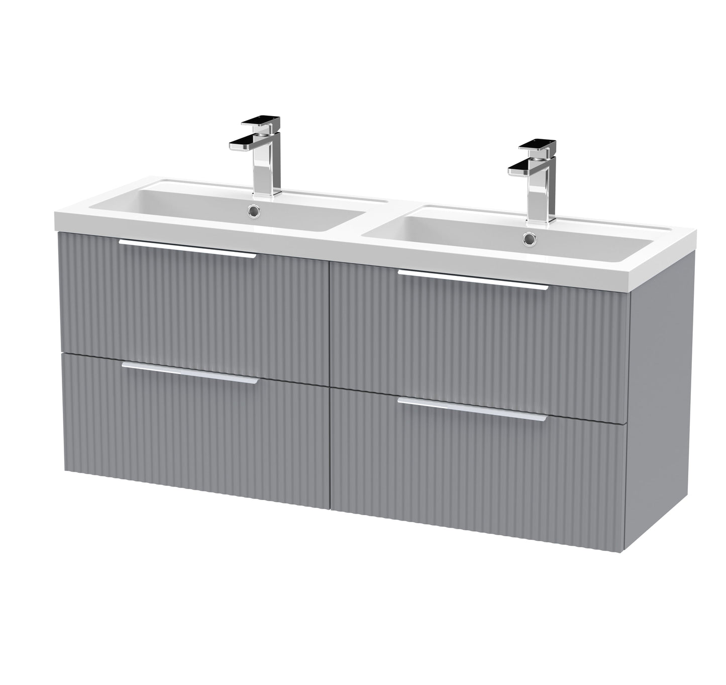 Hudson Reed Fluted Wall Hung 4 Drawer Vanity & Basin/worktop