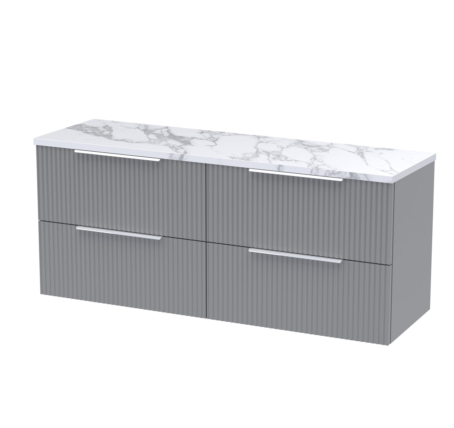 Hudson Reed Fluted Wall Hung 4 Drawer Vanity & Basin/worktop