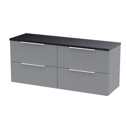 Hudson Reed Fluted Wall Hung 4 Drawer Vanity & Basin/worktop