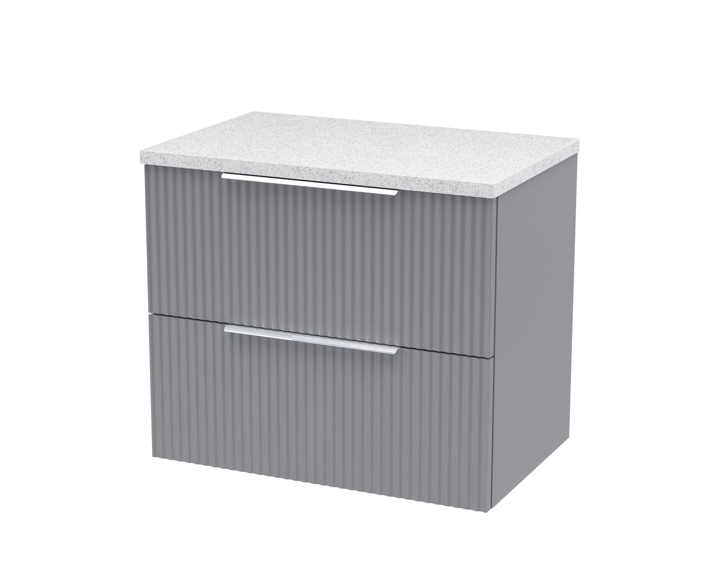 Hudson Reed Fluted Wall Hung 2 Drawer Vanity & Worktop