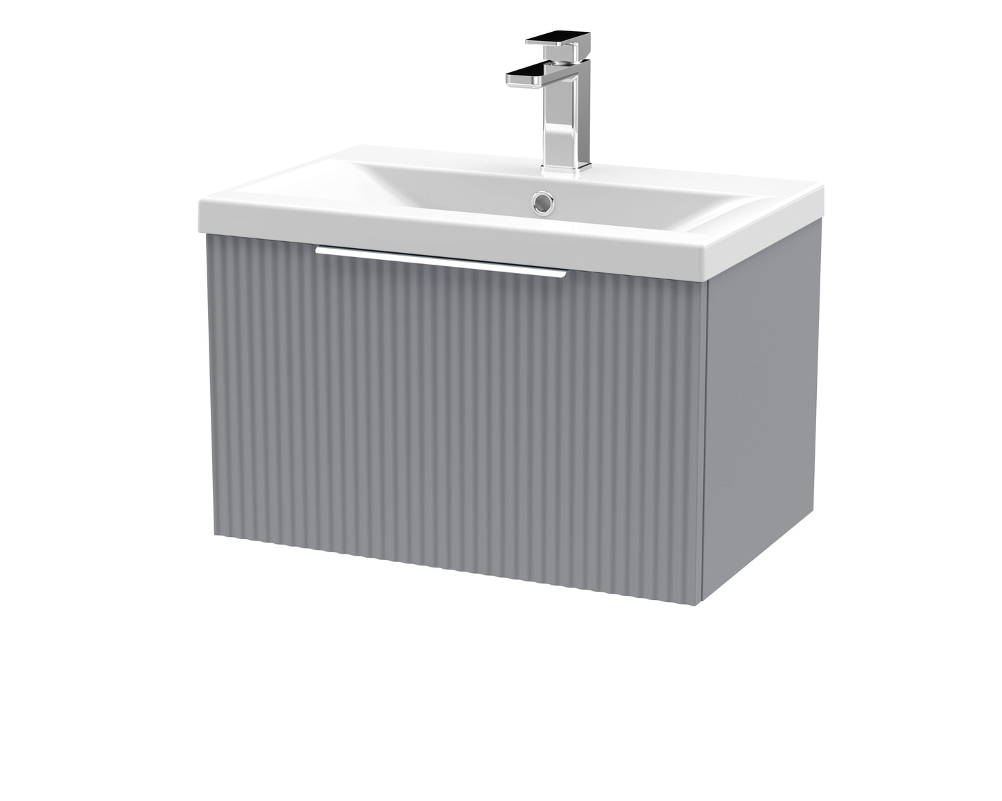 Hudson Reed Fluted Wall Hung Single Drawer Vanity & Basin