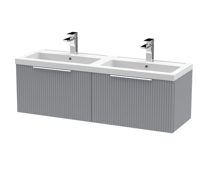 Hudson Reed Fluted 500mm Wall Hung 2 Drawer Vanity & Basin