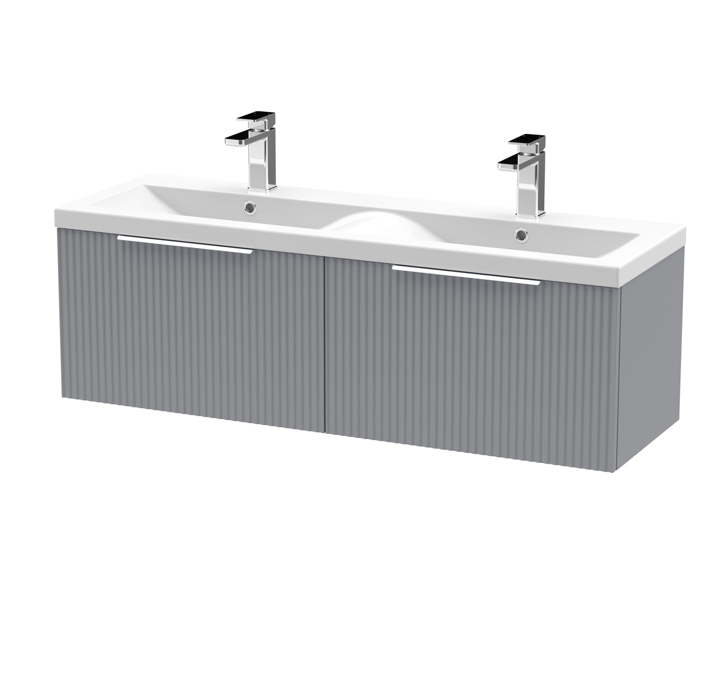 Hudson Reed Fluted 500mm Wall Hung 2 Drawer Vanity & Basin