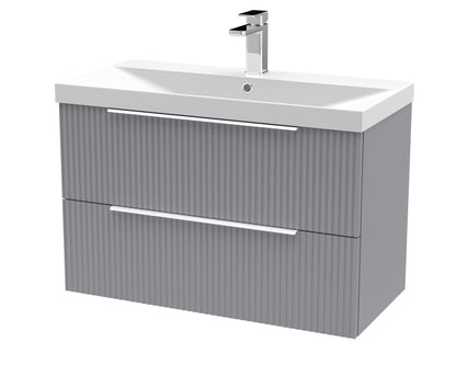 Hudson Reed Fluted 500mm Wall Hung 2 Drawer Vanity & Basin