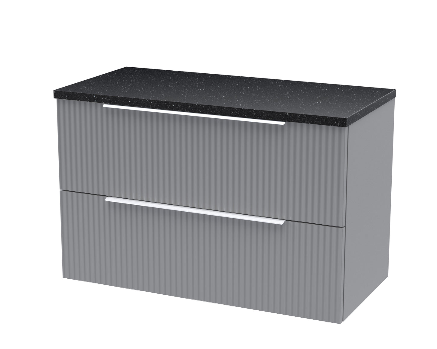 Hudson Reed Fluted Wall Hung 2 Drawer Vanity & Worktop