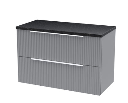 Hudson Reed Fluted Wall Hung 2 Drawer Vanity & Worktop