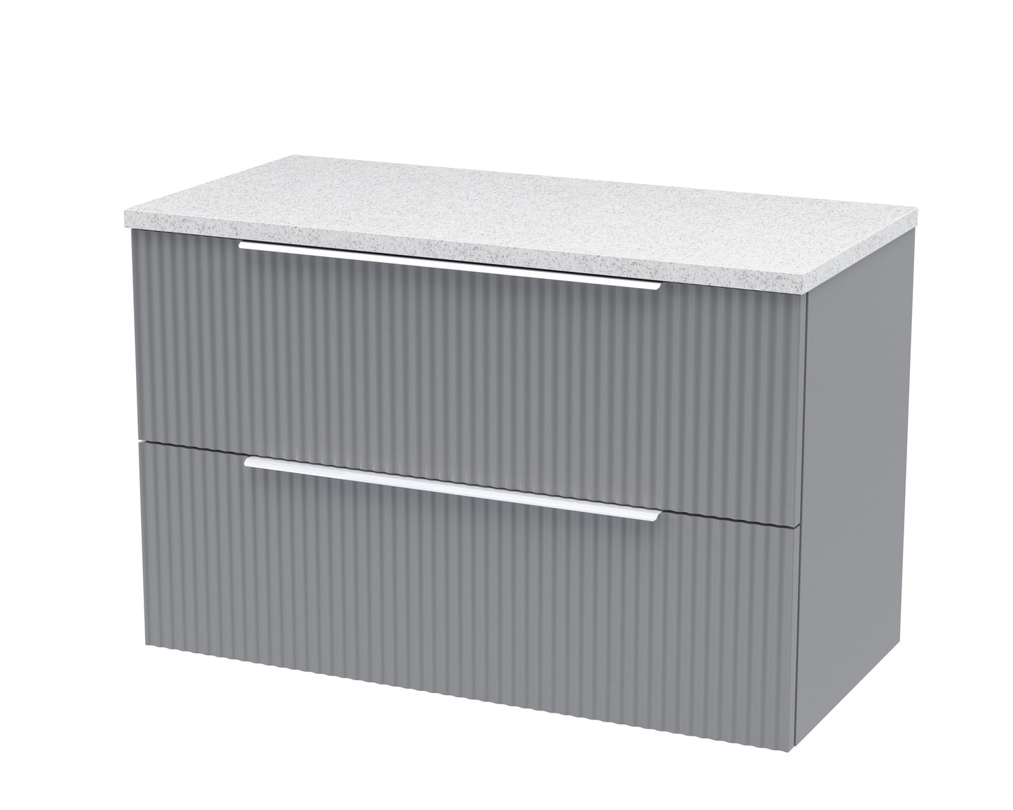 Hudson Reed Fluted Wall Hung 2 Drawer Vanity & Worktop