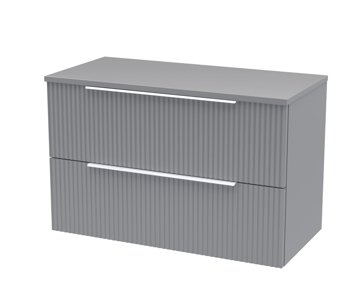 Hudson Reed Fluted Wall Hung 2 Drawer Vanity & Worktop