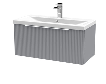 Hudson Reed Fluted Wall Hung Single Drawer Vanity & Basin