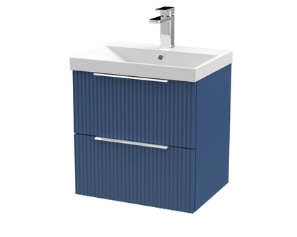 Hudson Reed Fluted 500mm Wall Hung 2 Drawer Vanity & Basin