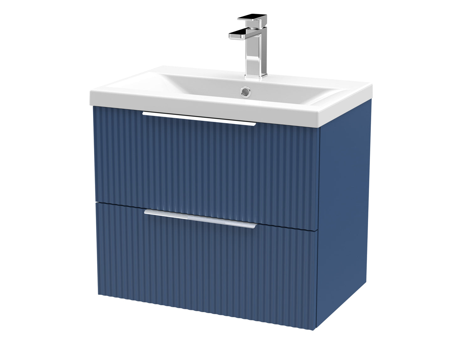 Hudson Reed Fluted 500mm Wall Hung 2 Drawer Vanity & Basin