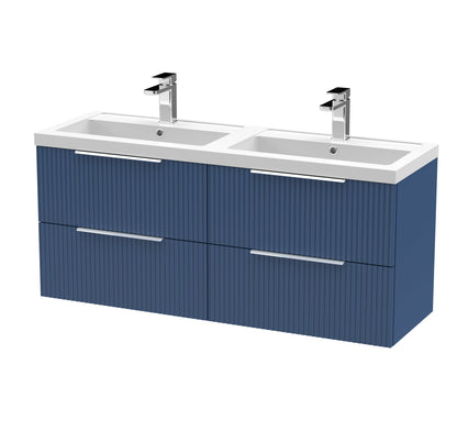 Hudson Reed Fluted Wall Hung 4 Drawer Vanity & Basin/worktop