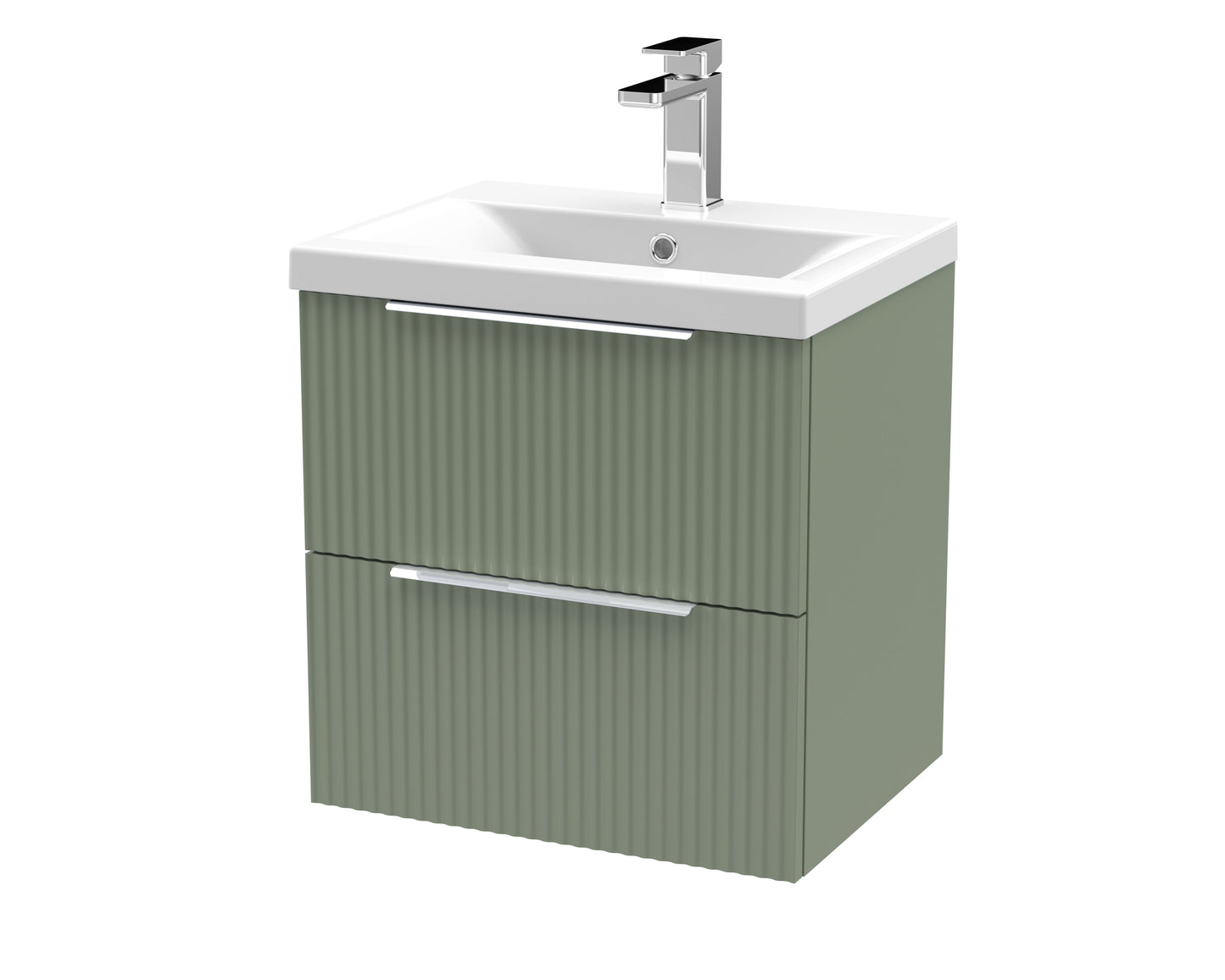 Hudson Reed Fluted 500mm Wall Hung 2 Drawer Vanity & Basin