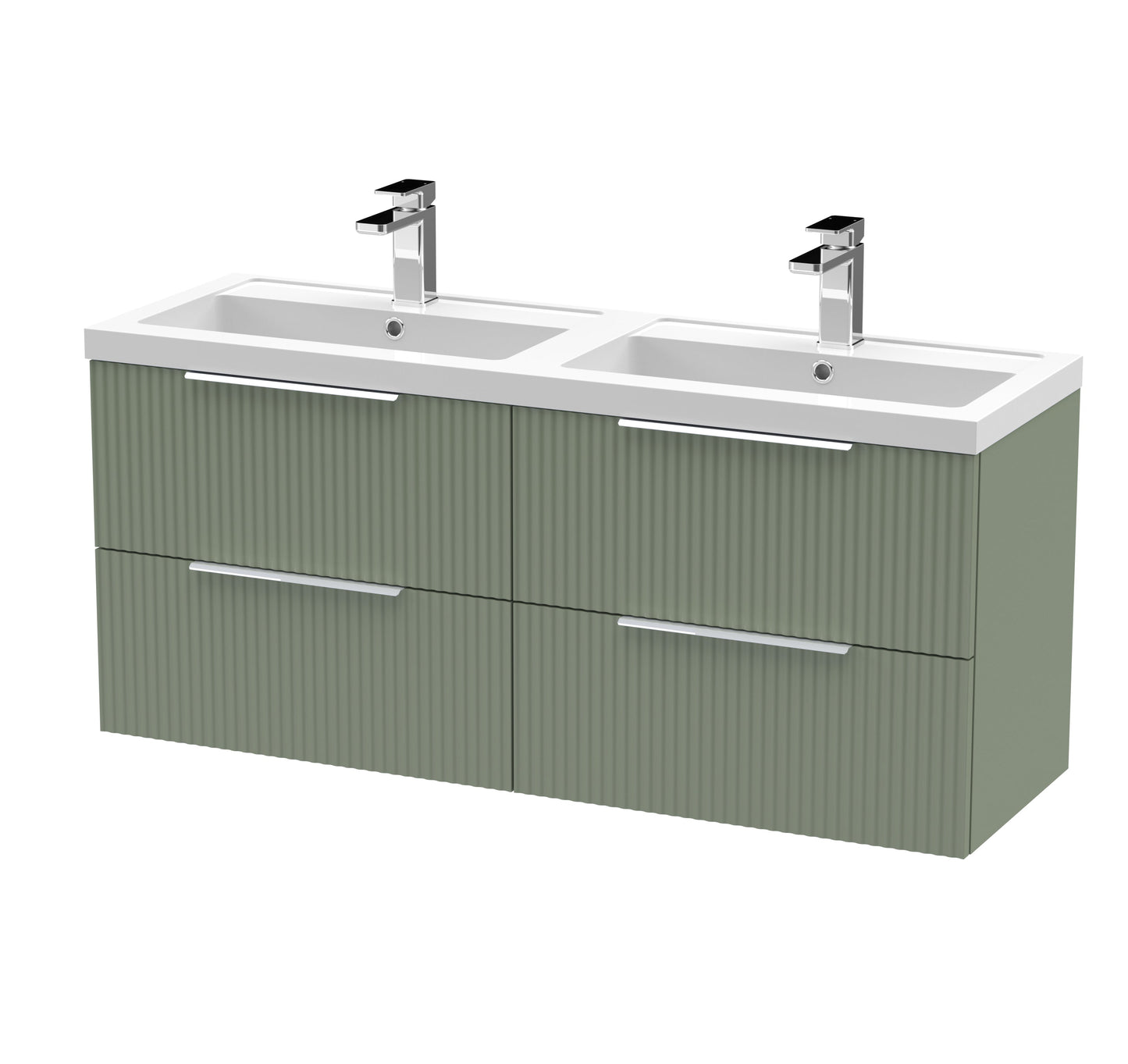 Hudson Reed Fluted Wall Hung 4 Drawer Vanity & Basin/worktop