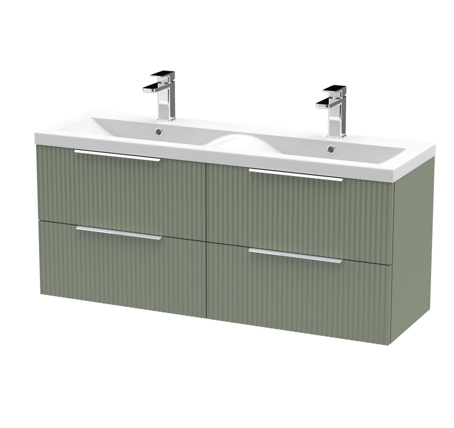 Hudson Reed Fluted Wall Hung 4 Drawer Vanity & Basin/worktop