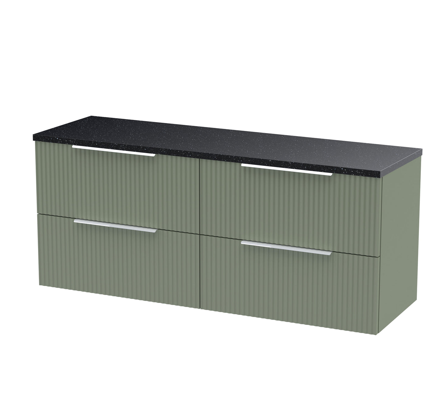 Hudson Reed Fluted Wall Hung 4 Drawer Vanity & Basin/worktop