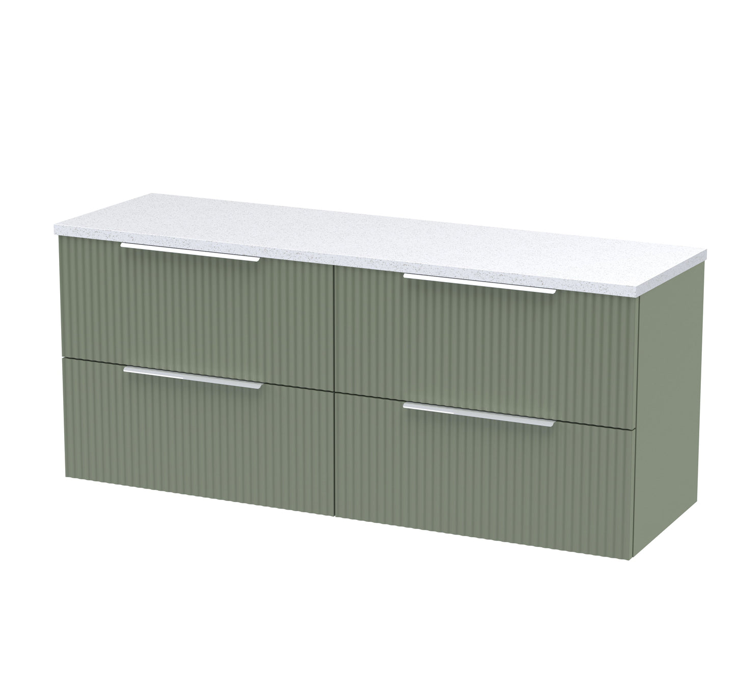 Hudson Reed Fluted Wall Hung 4 Drawer Vanity & Basin/worktop