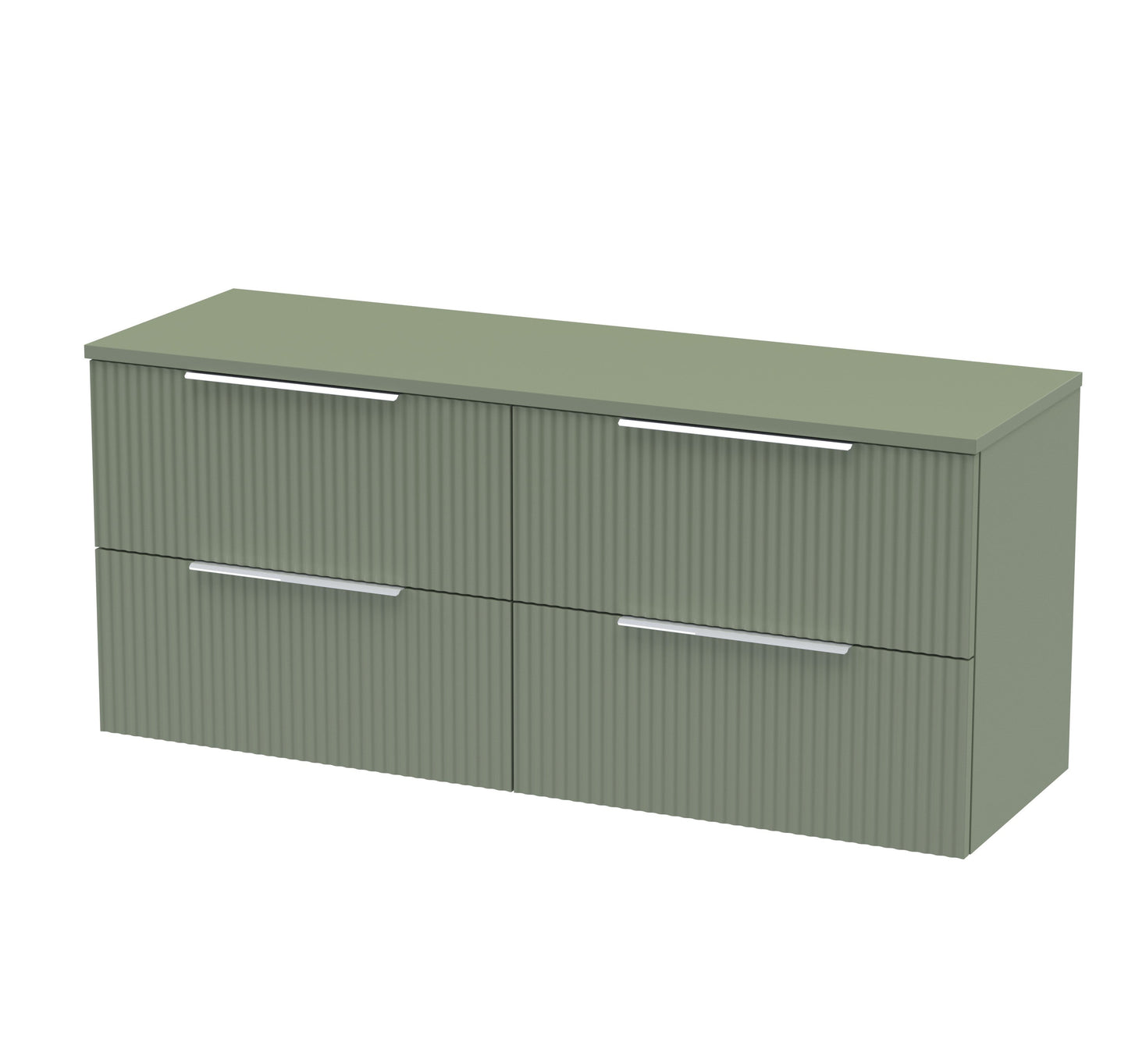 Hudson Reed Fluted Wall Hung 4 Drawer Vanity & Basin/worktop