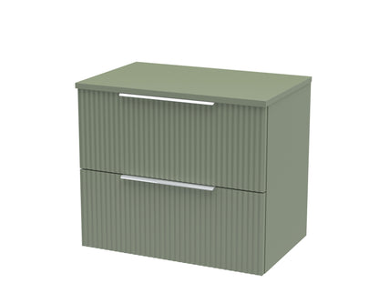 Hudson Reed Fluted Wall Hung 2 Drawer Vanity & Worktop