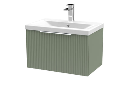 Hudson Reed Fluted Wall Hung Single Drawer Vanity & Basin