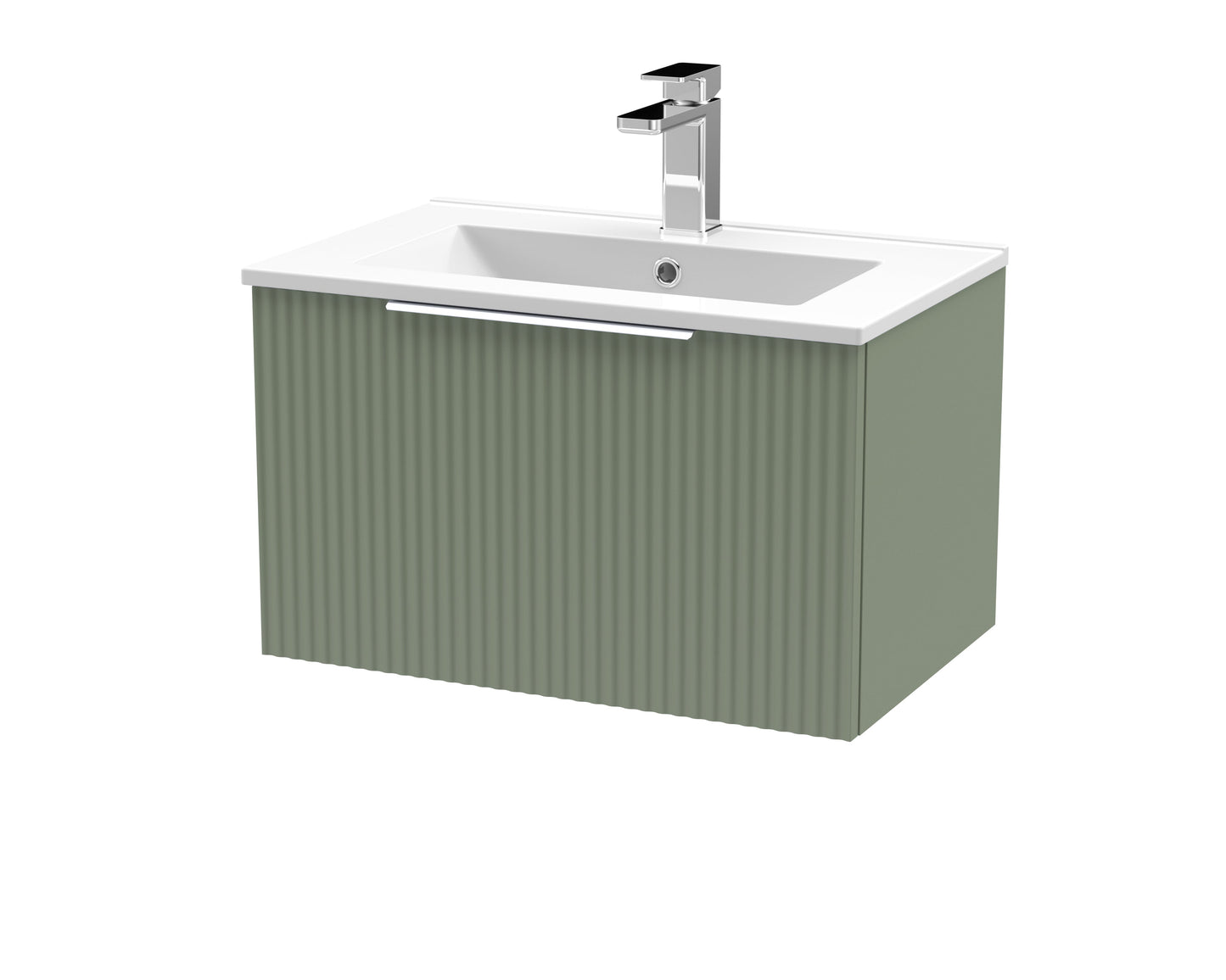 Hudson Reed Fluted Wall Hung Single Drawer Vanity & Basin