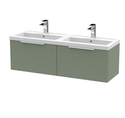 Hudson Reed Fluted 500mm Wall Hung 2 Drawer Vanity & Basin