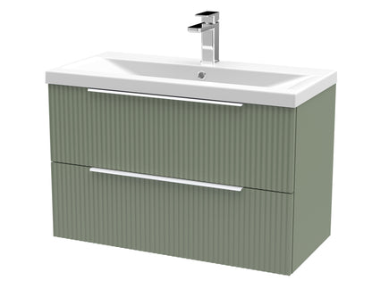 Hudson Reed Fluted 500mm Wall Hung 2 Drawer Vanity & Basin