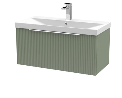 Hudson Reed Fluted Wall Hung Single Drawer Vanity & Basin