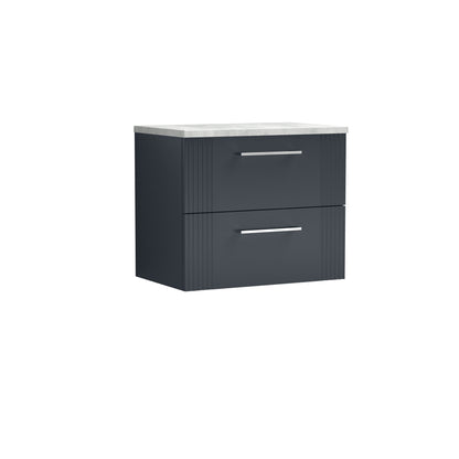 Nuie Deco 600mm Wall Hung 2 Drawer Vanity & Worktop